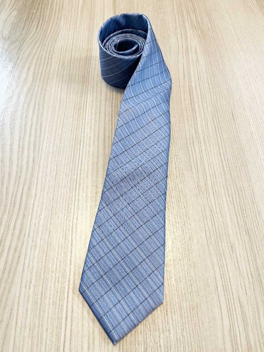 Calvin Klein Men’s Blue Plaid Grid Necktie NWT Classic Dress Business Tie